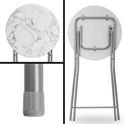 Stehtisch Weiß Marmoroptik Ø60cm Klappbar -Garten & Außenbereich 03ab4ac4a9272c1ac35305093eac2eb5 de 107835d 7 1