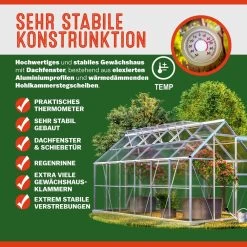 Alu Gewächshaus 380x190x195cm 4 Dachfenster -Garten & Außenbereich 0616fdb955357d081f5bf6165d0d1d63 02 991469 on fs m amz low de 1