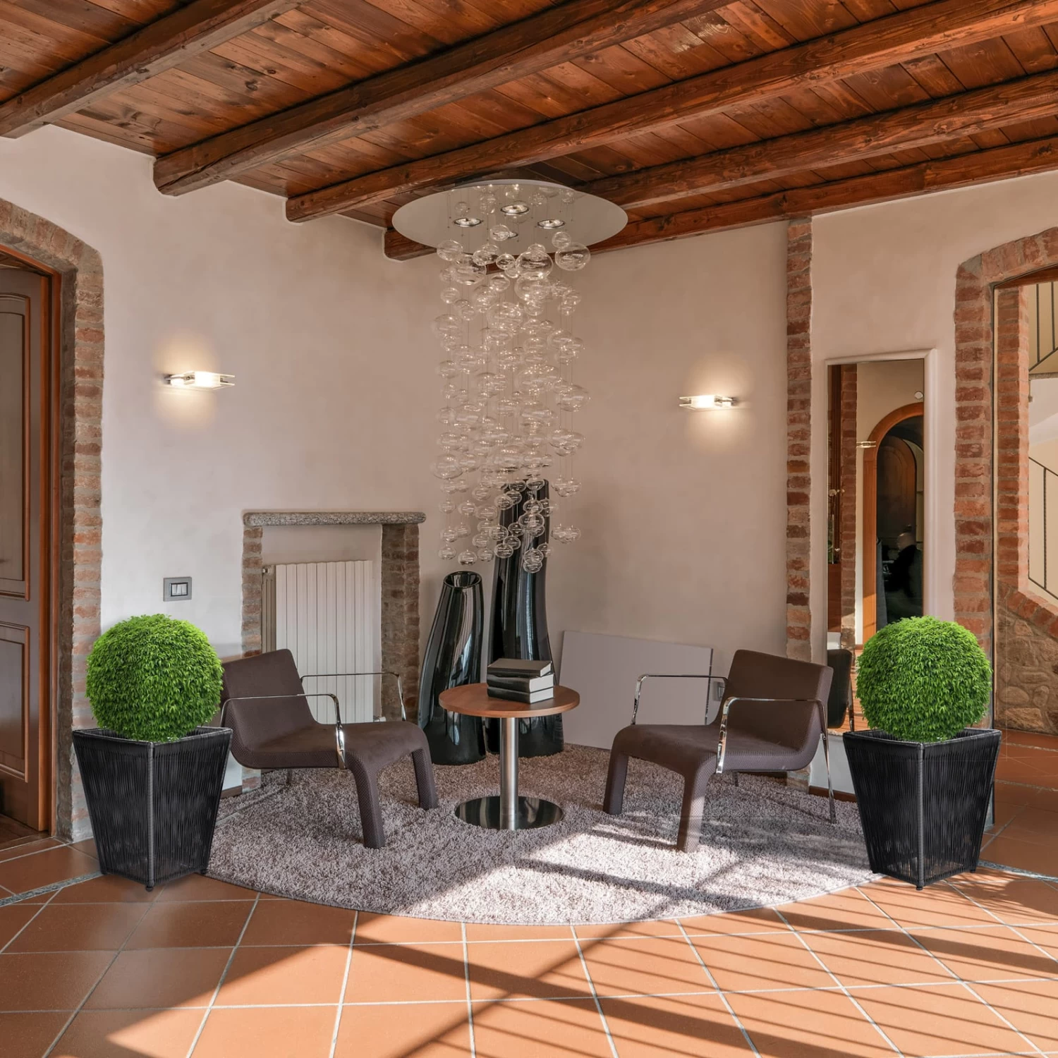 Blumenkasten Acapulco 2er-Set Schwarz 36x36x40cm 2 Blumenkasten Acapulco 2er-Set Schwarz 36x36x40cm – Bild 2