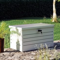 Abschließbare Auflagenbox Weiß Metall -Garten & Außenbereich 0651ca535ae94d30cbaa06f6fc28f80f de 108581d 12
