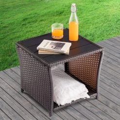 Polyrattan Beistelltisch Vedis Braun 45x45x40cm -Garten & Außenbereich 0794a2e060dbb42084cd506933fefdef de 109509d 12 1