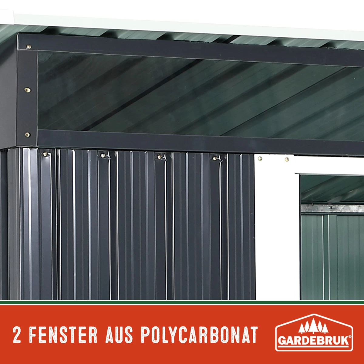 Geräteschuppen Anthrazit Metall 196x122x180cm 7 Geräteschuppen Anthrazit Metall 196x122x180cm – Bild 7