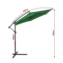 Ampelschirm Grün Alu Ø330cm UV-Schutz 50+ + Abdeckung -Garten & Außenbereich 0b34b227f0fde602acfd38cf1408b269 de 104082d 10 1