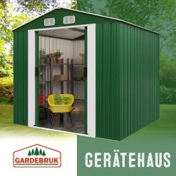 Geräteschuppen Grün Metall 257x205x177,5cm -Garten & Außenbereich 0d598dbfae09df641e585b49e55fa5c7 de 990742d 11 1