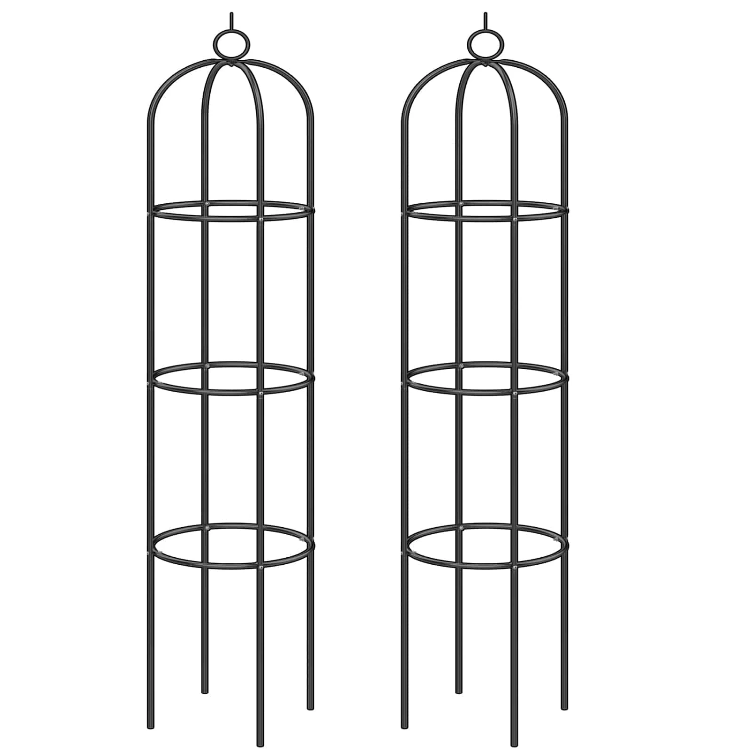 Rosensäule 2er-Set Schwarz 200x40cm 1 Rosensäule 2er-Set Schwarz 200x40cm