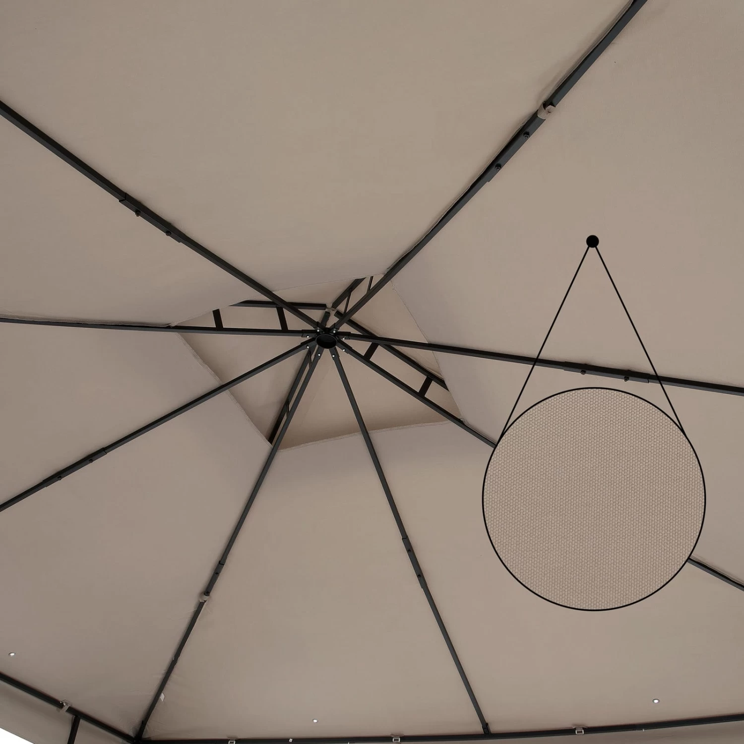 Pavillon Lorca Taupe 3x3m 3 Pavillon Lorca Taupe 3x3m – Bild 3