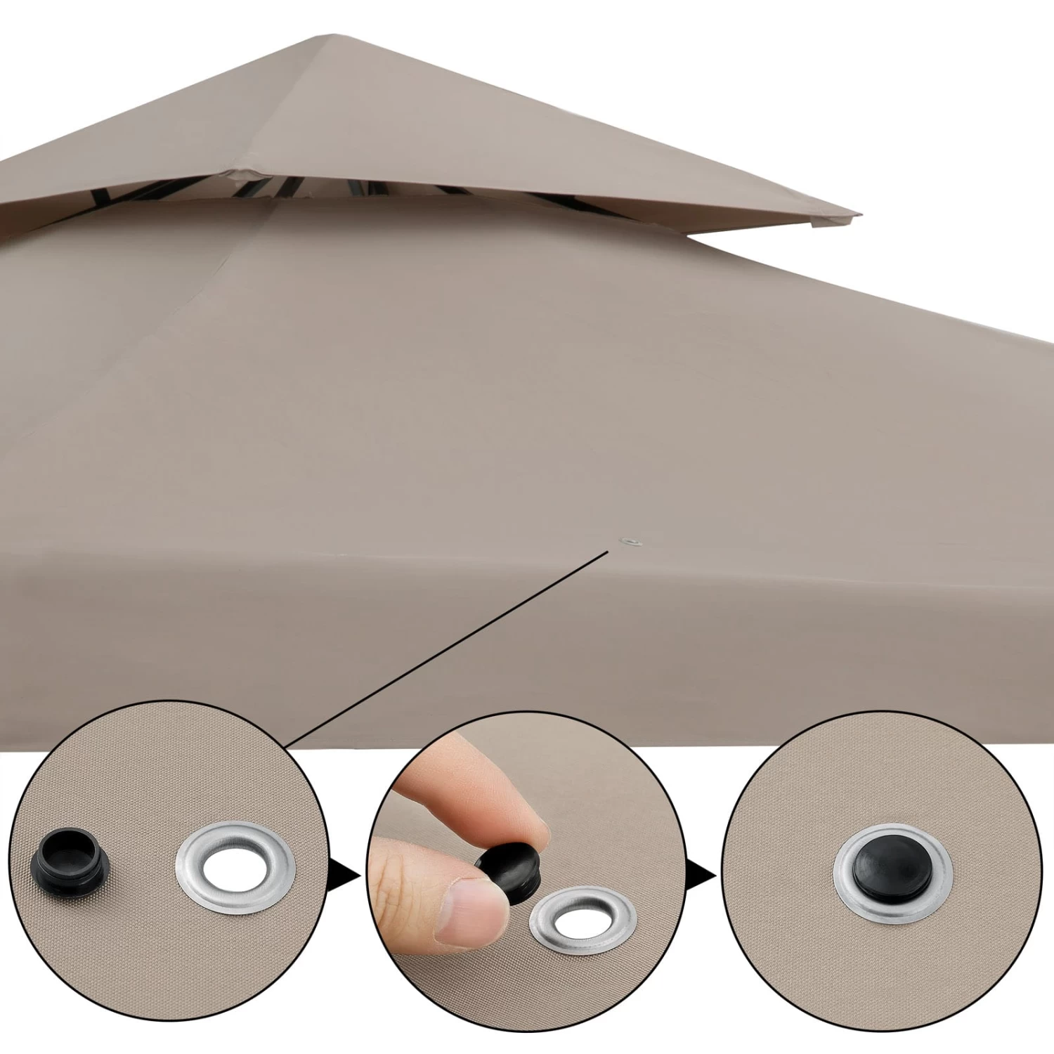 Pavillon Lorca Taupe 3x3m 4 Pavillon Lorca Taupe 3x3m – Bild 4