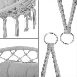 Hängesessel Hellgrau 80x60x140cm 16 Hängesessel Hellgrau 80x60x140cm -Garten & Außenbereich 1599ed6eb9e029bab632bddddddb7f0d de 109254d 4 1