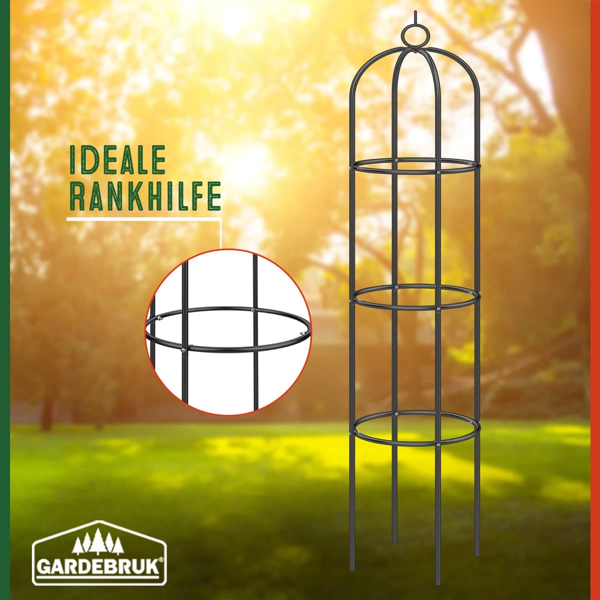 Rosensäule 4er-Set Schwarz 200x40cm 7 Rosensäule 4er-Set Schwarz 200x40cm – Bild 7