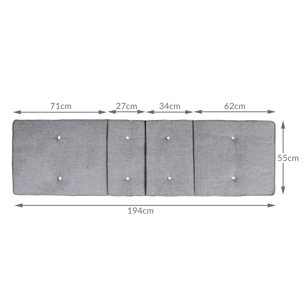 Auflage Tami Sun Grau Meliert 194x55x5cm 5 Auflage Tami Sun Grau Meliert 194x55x5cm – Bild 5