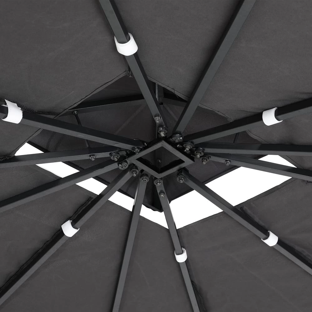 Polyrattan Pavillon Anthrazit 3x4m 3 Polyrattan Pavillon Anthrazit 3x4m – Bild 3