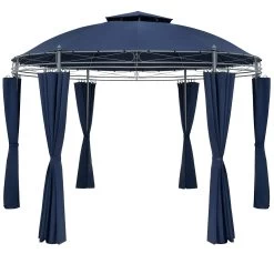 Pavillon Toscana Blau Ø3,5m UV-Schutz 50+
