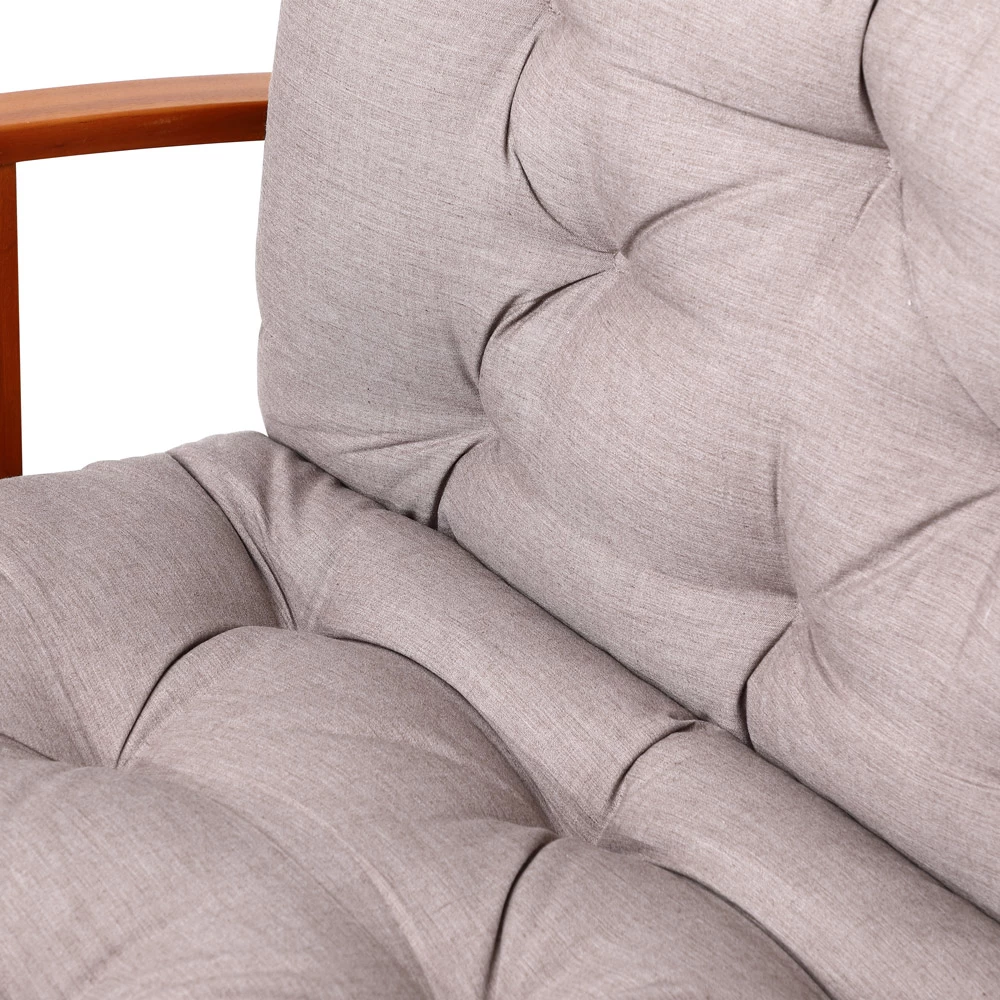 Bankauflage Mit Rückenlehne Creme Meliert 100x110x8cm 2 Bankauflage Mit Rückenlehne Creme Meliert 100x110x8cm – Bild 2