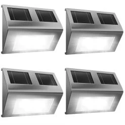 LED Solar-Wandleuchte 4er-Set Edelstahl 17 LED Solar-Wandleuchte 4er-Set Edelstahl -Garten & Außenbereich 203d3b53413b724daf1c719ef128bff4 8