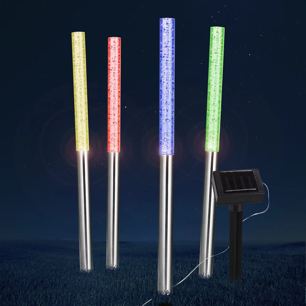 LED Solar Steckleuchte 4er-Set Mit Farbwechsler 6 LED Solar Steckleuchte 4er-Set Mit Farbwechsler – Bild 6
