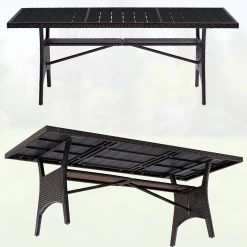 Polyrattan Gartentisch Takeo Braun 190x90x75cm WPC -Garten & Außenbereich 21b55ae5f000c1c0f2be41642d8cbc1d de 995689d 01 1