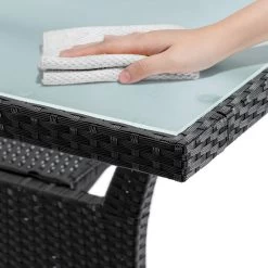 Polyrattan Gartentisch Schwarz 190x90x75cm -Garten & Außenbereich 22d4102645034601670881a83cce4fdc de 995692d 30 1