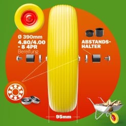 Schubkarrenrad Gelb PU-Schaum Inkl. Achse -Garten & Außenbereich 2310e5c6ec64106294e31eb94c07cbd3 06 101617 on dts amz high de