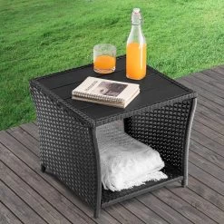 Polyrattan Beistelltisch Vedis Schwarz 45x45x40cm -Garten & Außenbereich 24cc657e3d4357e302361fc681f5a505 de 109508d 12 1
