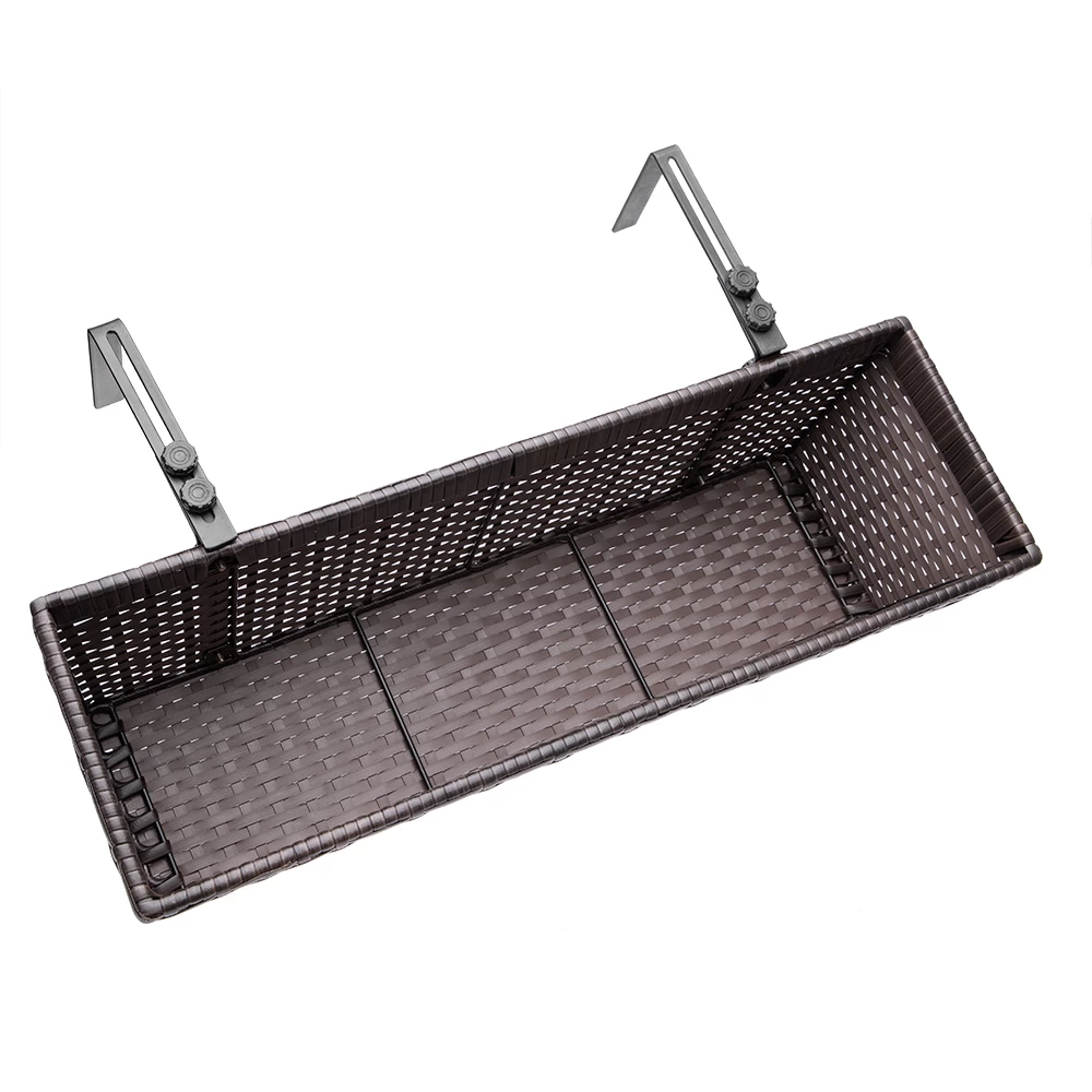 Polyrattan Blumenkasten 2er-Set Braun 5 Polyrattan Blumenkasten 2er-Set Braun – Bild 5