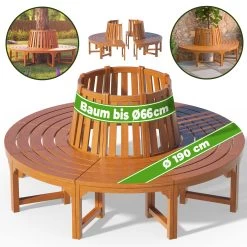 Baumbank Eukalyptusholz FSC®-zertifiziert Ø190cm