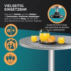 Stehtisch 2er-Set Silber Alu Ø60cm Höhenverstellbar -Garten & Außenbereich 2ae7aec868797f2f43b112dfb3d332f4 06 990277 on dts amz high de 1