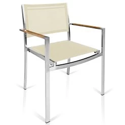 Gartenstuhl Bari Creme 90x57x63cm Stapelbar