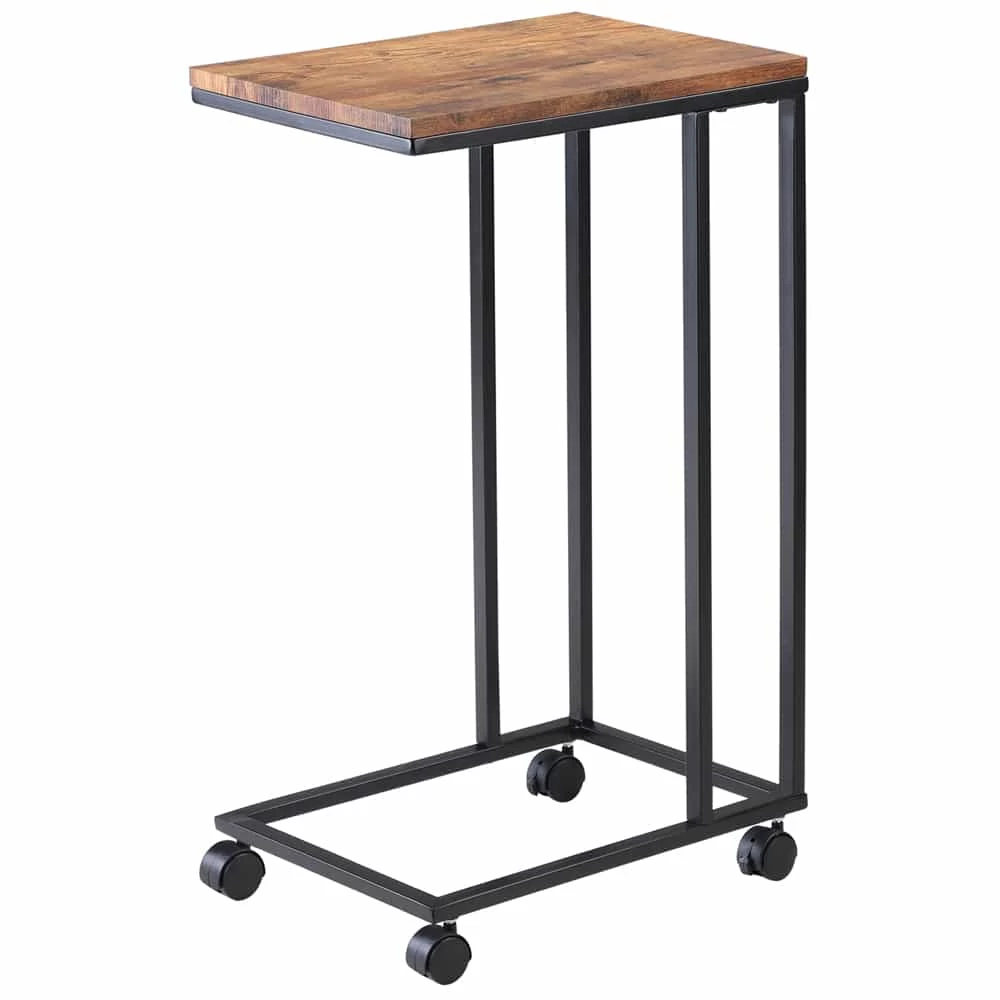 Beistelltisch Schwarz 50x35x65/70cm Mit Rollen 3 Beistelltisch Schwarz 50x35x65/70cm Mit Rollen – Bild 3