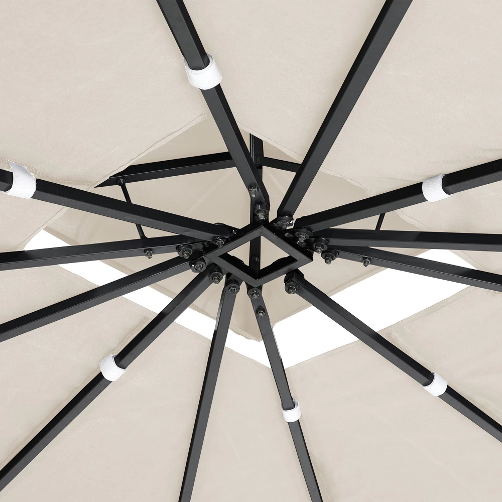 Polyrattan Pavillon Schwarz/Creme 3x4m 3 Polyrattan Pavillon Schwarz/Creme 3x4m – Bild 3