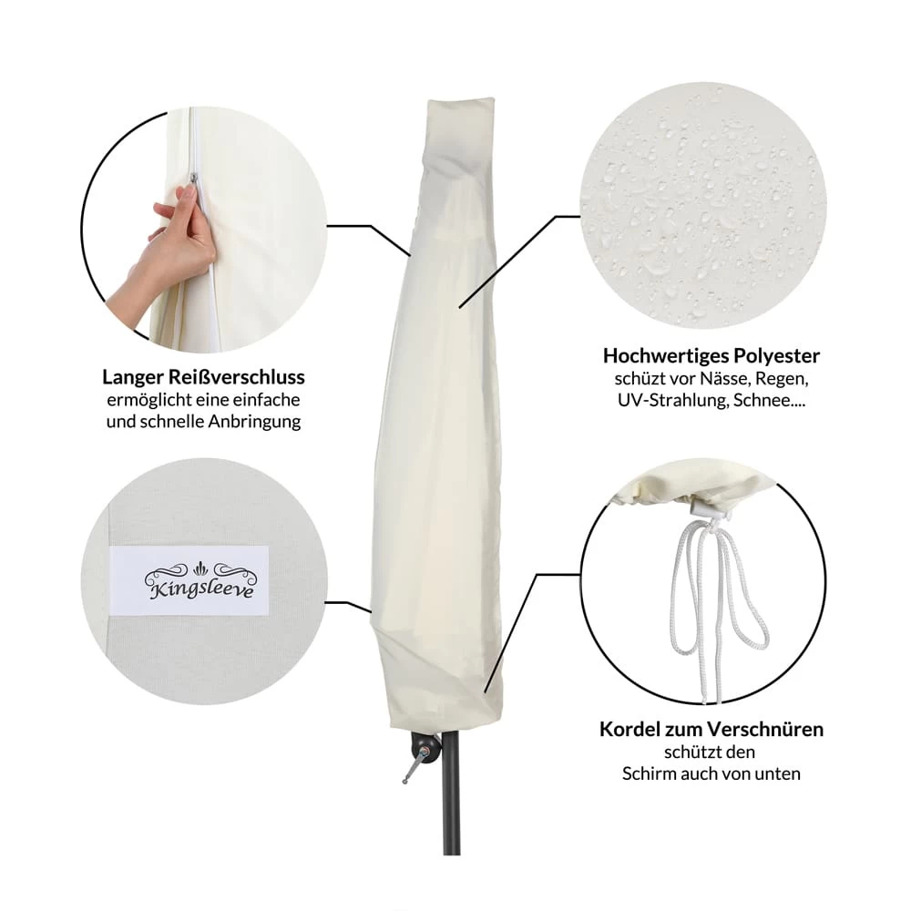 Abdeckung Ampelschirm Sonnenschirm Beige 3,5m 9 Abdeckung Ampelschirm Sonnenschirm Beige 3,5m – Bild 9