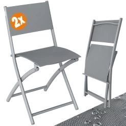 Gartenstuhl 2er-Set Grau