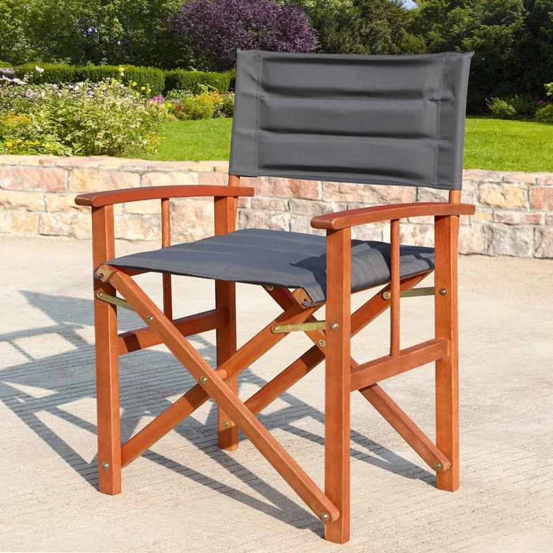 Regiestuhl Cannes Anthrazit Eukalyptus FSC®-zertifiziert Gepolstert 2 Regiestuhl Cannes Anthrazit Eukalyptus FSC®-zertifiziert Gepolstert – Bild 2