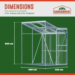 Alu Beistellgewächshaus 190x122x202cm Mit Fundament 22 Alu Beistellgewächshaus 190x122x202cm Mit Fundament -Garten & Außenbereich 332e22c2fc70ceeec010a4b75bd89f28 04 991464 on dts web low uk
