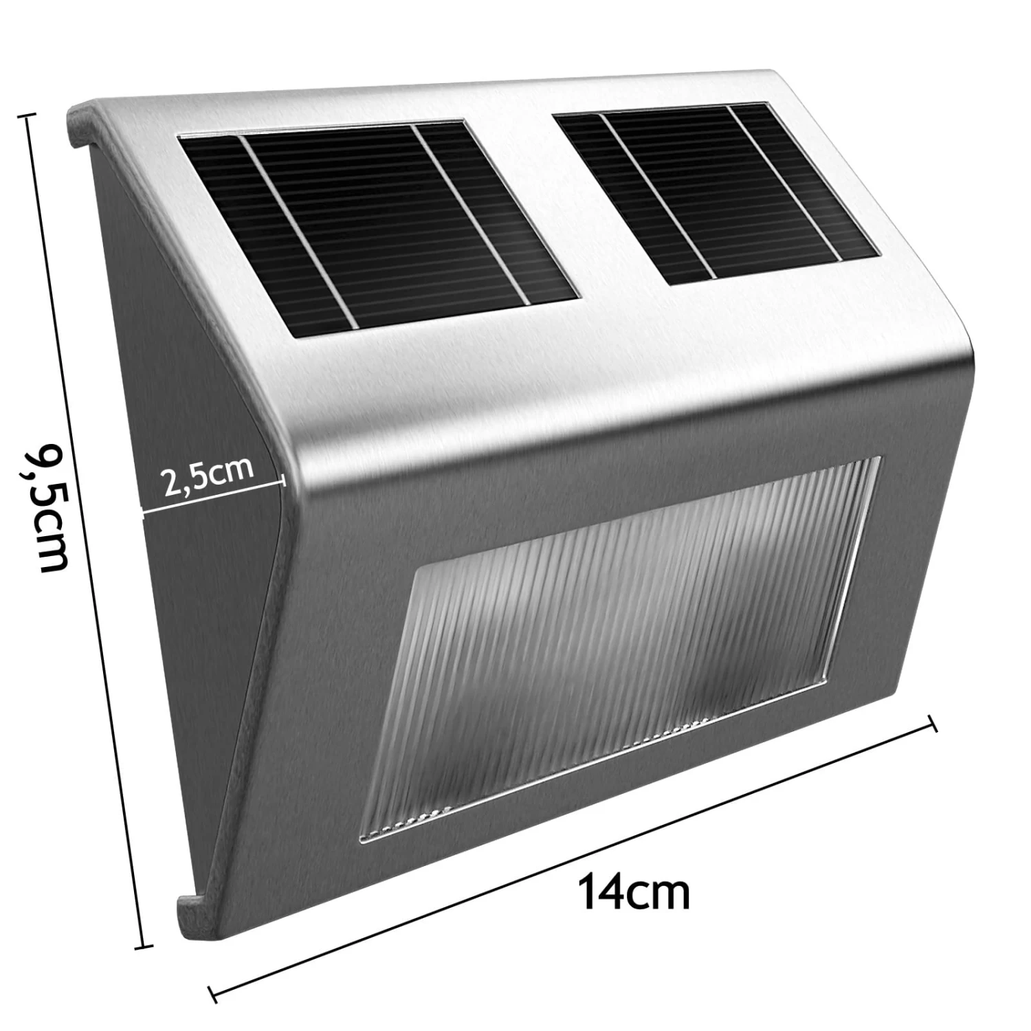 LED Solar Wandleuchte Edelstahl IP65 8 LED Solar Wandleuchte Edelstahl IP65 – Bild 8