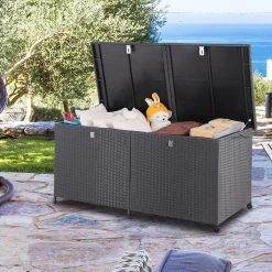 Polyrattan-Auflagenbox Schwarz 150x77x73cm Mit Rollen 33 Polyrattan-Auflagenbox Schwarz 150x77x73cm Mit Rollen -Garten & Außenbereich 33832d076607eaee0d67debbf6ca94cf de 108343d 16 1