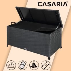 Polyrattan Auflagenbox Schwarz 122x56x61cm Griffe -Garten & Außenbereich 3468d5f484c73320c33e652189afc455 de 102318d 20 1