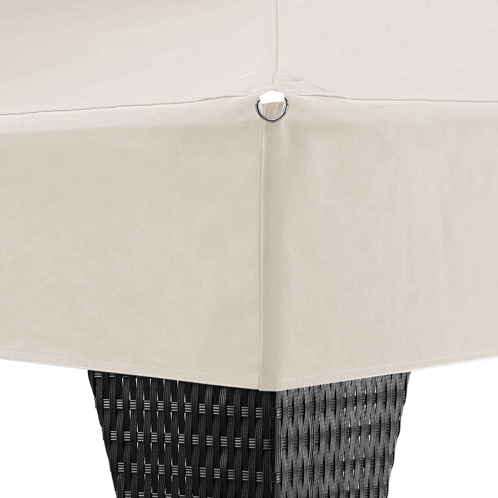 Polyrattan Pavillon Schwarz/Creme 3x4m 4 Polyrattan Pavillon Schwarz/Creme 3x4m – Bild 4