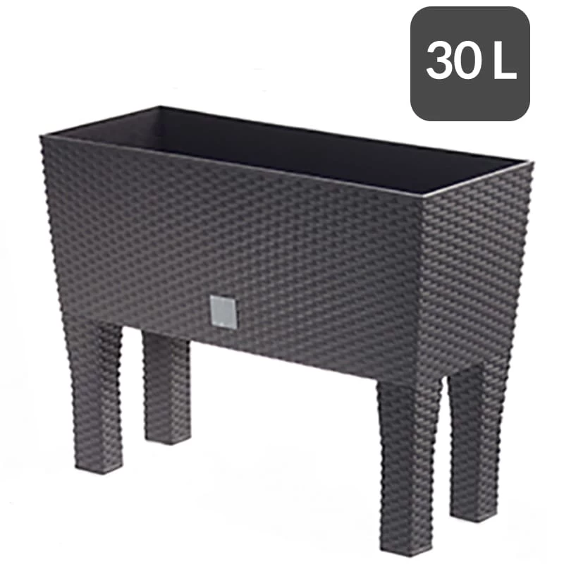 Hochbeet Polyrattanoptik Anthrazit 60x25x46cm 2 Hochbeet Polyrattanoptik Anthrazit 60x25x46cm – Bild 2