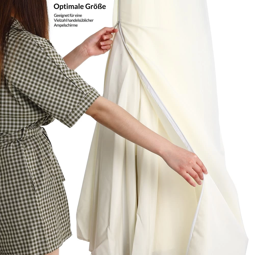 Abdeckung Ampelschirm Sonnenschirm Beige 3,5m 5 Abdeckung Ampelschirm Sonnenschirm Beige 3,5m – Bild 5