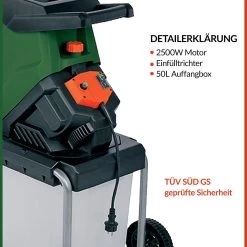 Häcksler 2500W Mit Sammelbeutel 50L 14 Häcksler 2500W Mit Sammelbeutel 50L -Garten & Außenbereich 3c2980311a029b70d1d91dfbd77f5537 de 100058d 12 1