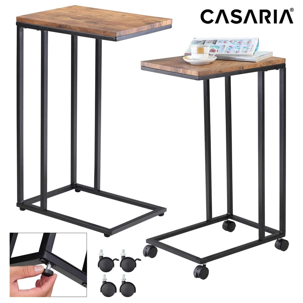 Beistelltisch Schwarz 50x35x65/70cm Mit Rollen 1 Beistelltisch Schwarz 50x35x65/70cm Mit Rollen