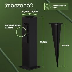 Gartensteckdose Schwarz 4er-Stecker 38x12,5x12,5cm -Garten & Außenbereich 3c910940cf8311bf573b2ace96e05f6d 06 109603 on dts amz high de 1 1