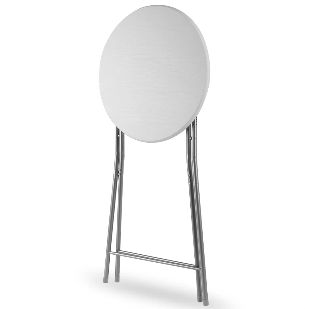 Stehtisch Weiß Holzdekor Ø60cm Klappbar 2 Stehtisch Weiß Holzdekor Ø60cm Klappbar – Bild 2