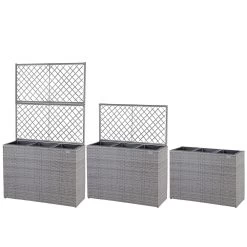 Polyrattan Blumenkasten Mit Rankgitter Grau -Garten & Außenbereich 3e52d76ebaa7ac00276cc5ae42a1bc76 de 108645d 1