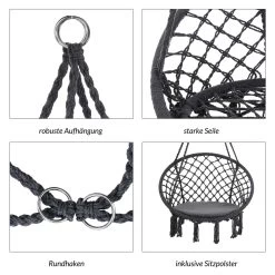 Hängesessel Grau Ø61cm Rund Mit Fransen 9 Hängesessel Grau Ø61cm Rund Mit Fransen -Garten & Außenbereich 4379c113fd569d9213975ae97f8eb741 de 107497d 2 1