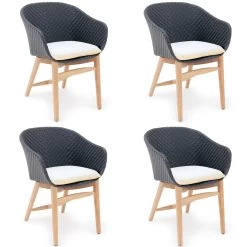 Sitzkissen Milano Torino 4er-Set Weiß 60x60x7cm