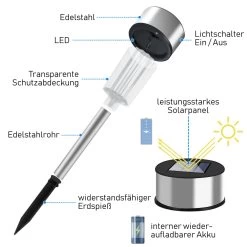 LED Solarleuchte 8er-Set Edelstahl Multicolor -Garten & Außenbereich 49bf3ce28268ec4b4bc2e510002536cf de 990164d 4