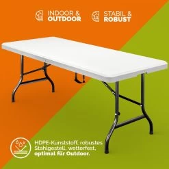Buffettisch Weiß Kunststoff 183x76cm Klappbar -Garten & Außenbereich 4a8ffcddd4c9276c9369314c5446bcee w
