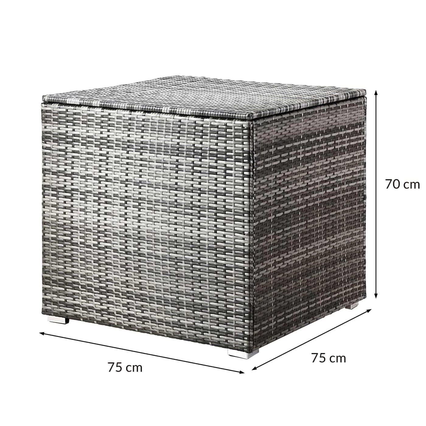 Polyrattan Auflagenbox Grau 75x75x70cm 3 Polyrattan Auflagenbox Grau 75x75x70cm – Bild 3