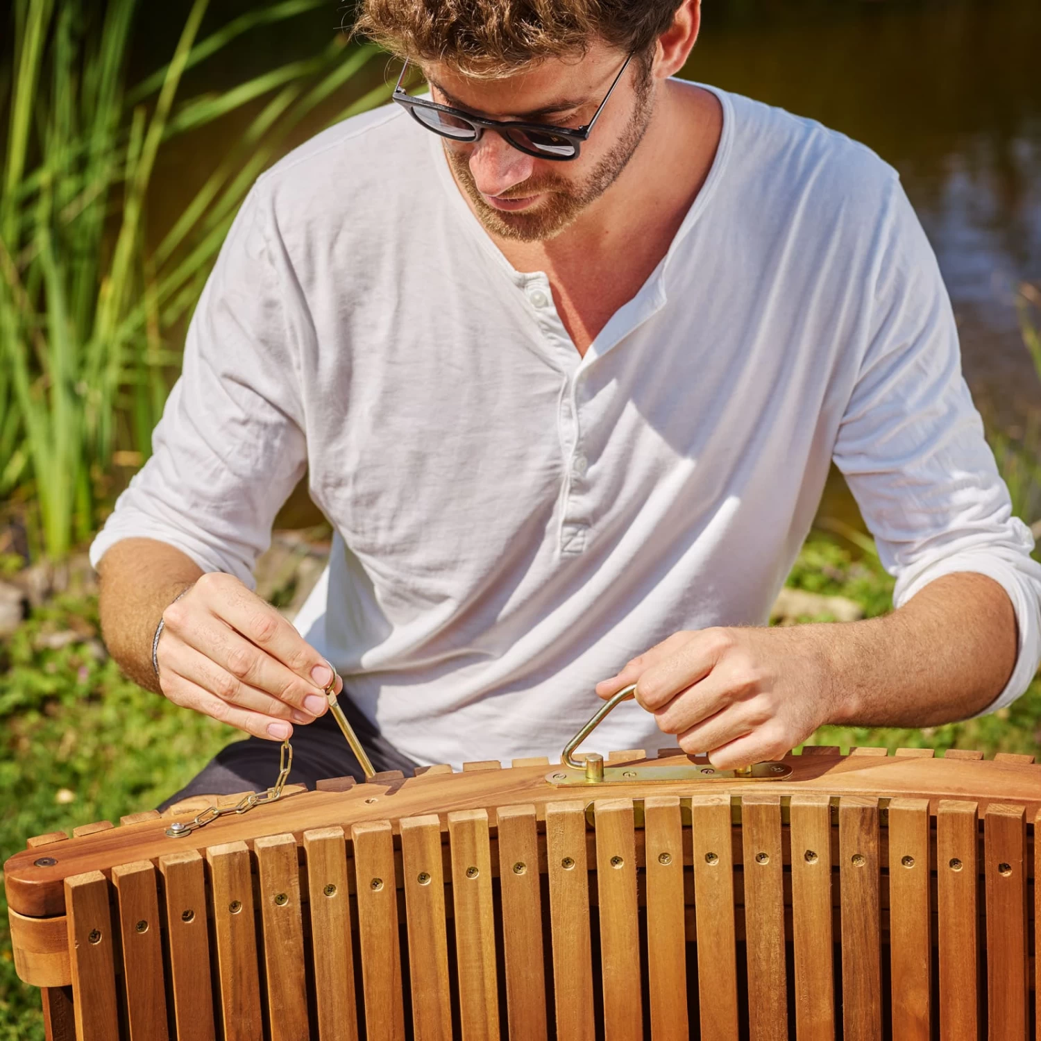 Faltbare Sonnenliege Akazienholz FSC®-zertifiziert 8 Faltbare Sonnenliege Akazienholz FSC®-zertifiziert – Bild 8